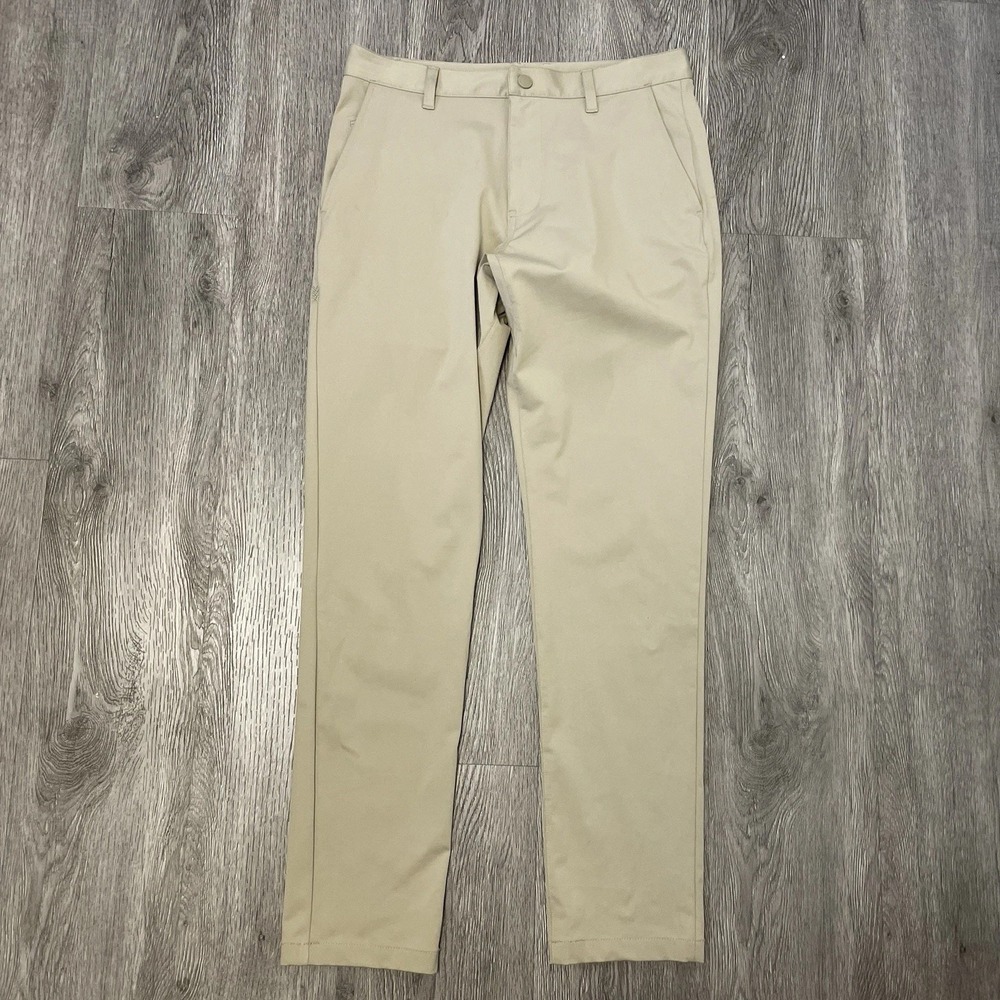 Rhone Pants Mens 31x31 Beige Commuter Slim Fit Golf Chino Performance Stretch